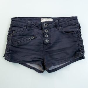 FREE PEOPLE Lace-Up Blue Denim Shorts